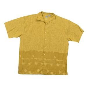 Y2K Bay Creek Men's 2XL Yellow Jute Shirt Short Sleeve Short Sleeve Baggy